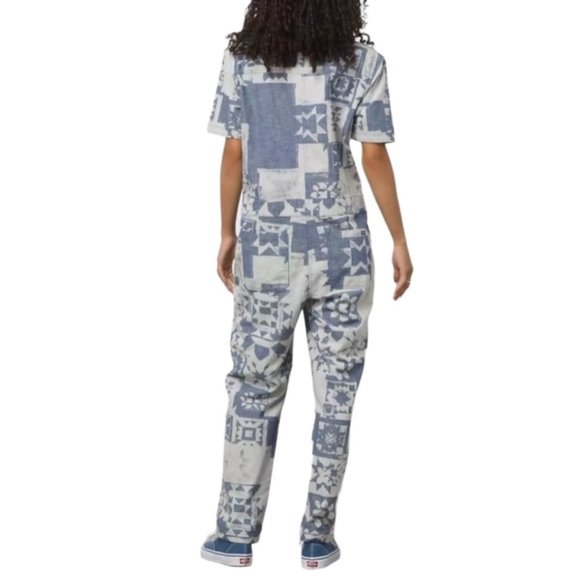 VANS Morro Coveralls Jumpsuit Blue Patchwork Women's Size VN0007SCBD2 - Picture 3 of 5